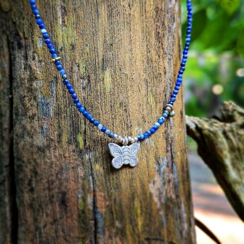 Collier en lapis lazuli et argent PAPILLON