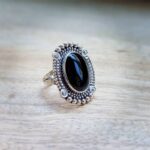 Bague ethnique argent et onyx