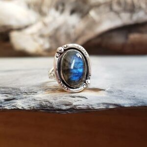 Bague ethnique labradorite argent BOMBAY