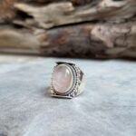 Bague ethnique quartz rose argent DOUCEUR
