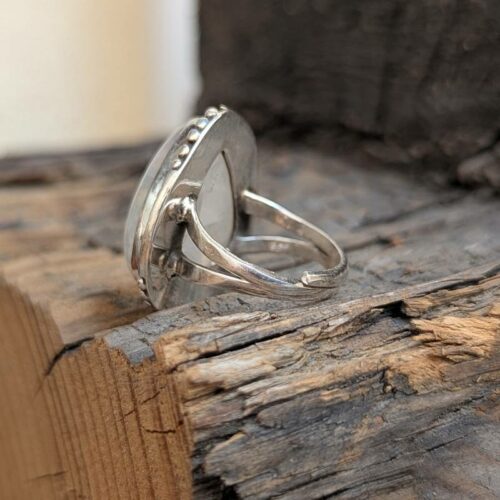 Bague pierre de lune ajustable