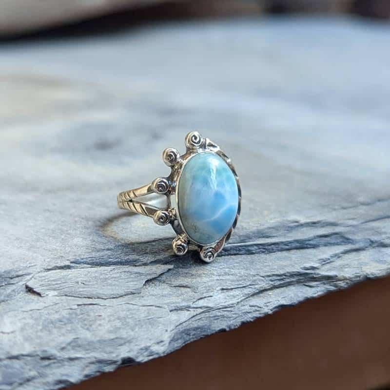 SILVERNROCK Larimar, Anello A Fascia In Argento Sterling 925, Da - Foto 5