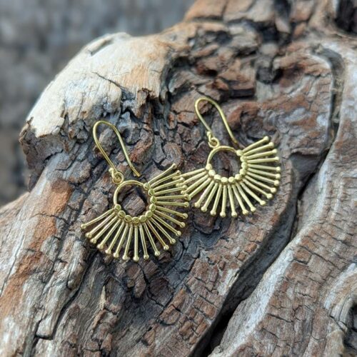 Boucles d'oreilles éventails or