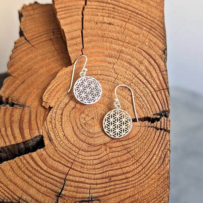 Boucles d'oreilles fleur de vie argent Boucles d'oreilles fleur de vie argent