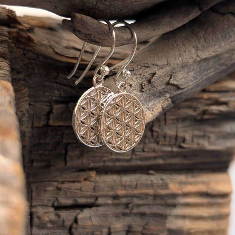 Boucles d'oreilles fleur de vie argent Boucles d'oreilles fleur de vie argent