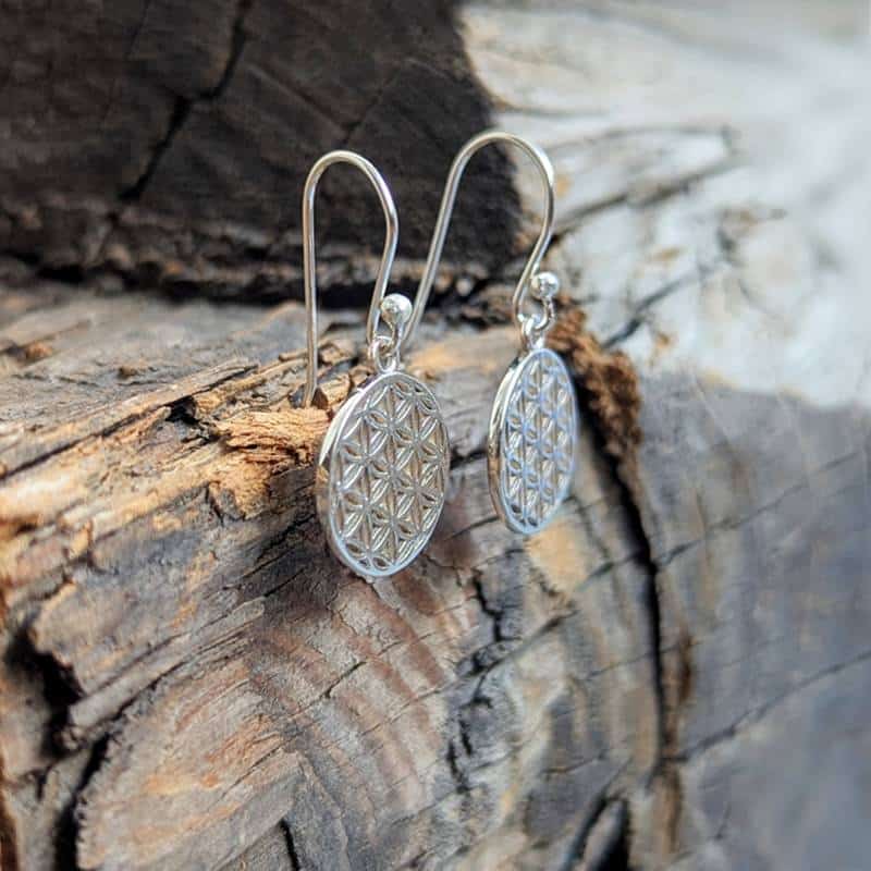 Boucles d'oreilles argent fleur de vie Boucles d'oreilles argent fleur de vie