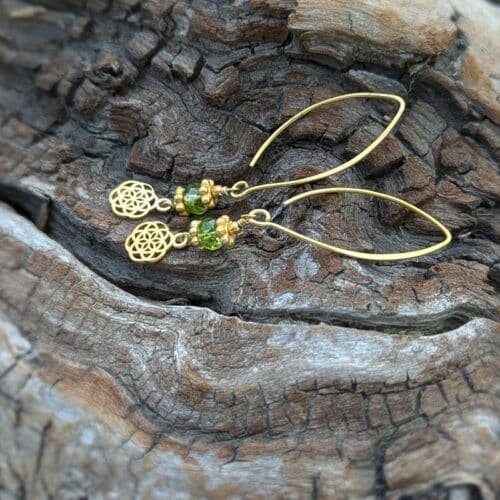 Boucles d'oreilles péridot GRAINE DE VIE