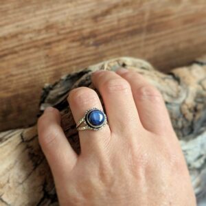 Bague argent et saphir indien bleu
