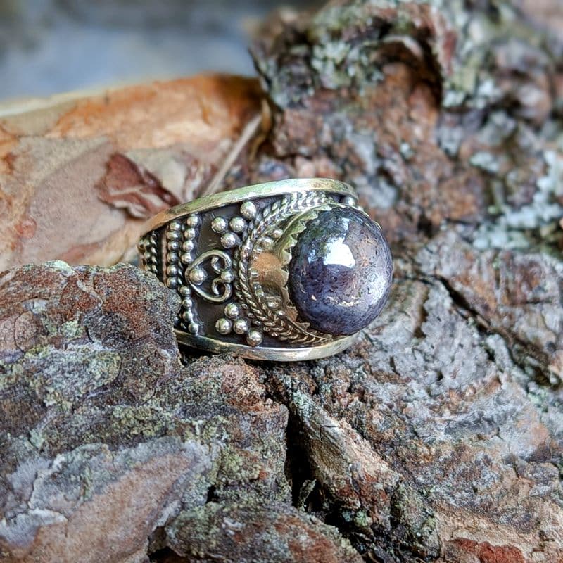 Bague argent et rubis indien Bague argent et rubis indien