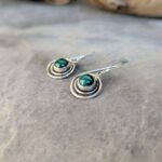 Boucles d'oreilles argent et malachite