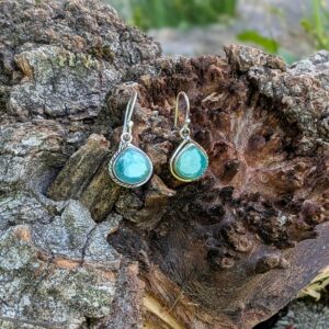 Boucles d'oreilles turquoise argent LHĖ