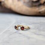 Bague ajustable grenat DUO