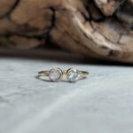 Bague ajustable pierre de lune DUO