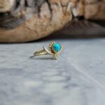 Bague en turquoise dorée NYDRI