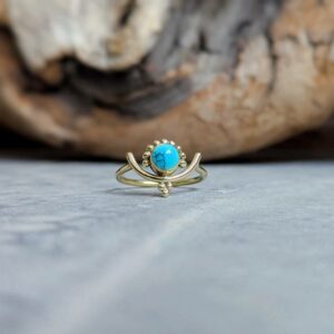 Bague en turquoise dorée NYDRI