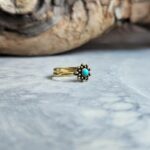 Bague turquoise ajustable soleil