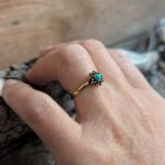 Bague turquoise ajustable soleil