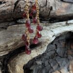 Boucles d'oreilles cascade grenat