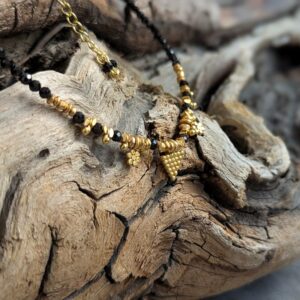 Collier en onyx noir facetté PRINCESS