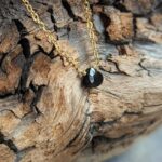 Collier onyx noir goutte AMRITSAR
