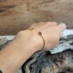 Jonc ouvert grenat doré