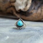 Bague ethnique amazonite argent ajustable COEUR