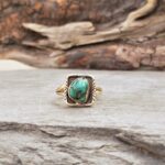Bague ajustable turquoise argent PUSHKAR