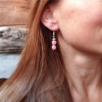 Boucles d'oreilles en rhodochrosite rose