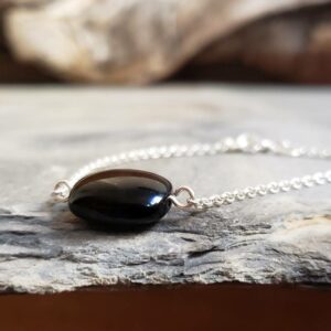 Bracelet chaîne onyx noir YIN YANG