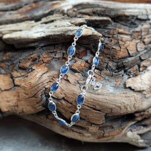 Bracelet kyanite argent réglable