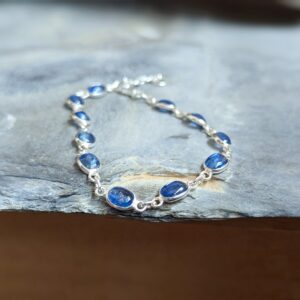 Bracelet kyanite argent réglable