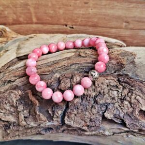 Bracelet mala en rhodochrosite