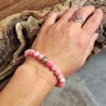 Bracelet mala en rhodochrosite