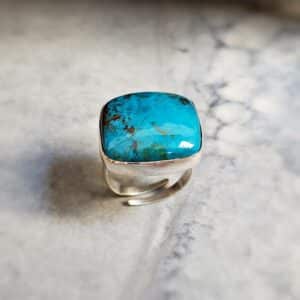 Grosse bague argent chrysocolle CLEOPATRE