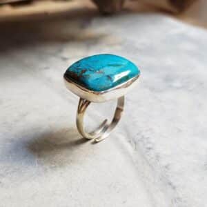 Grosse bague argent chrysocolle CLEOPATRE