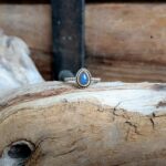 Bague fine labradorite argent perlé