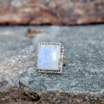 Bague pierre de lune argent ajustable